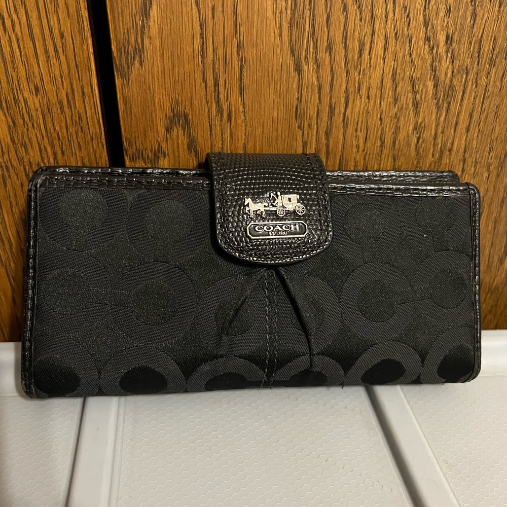 Coach classic black bifold wallet